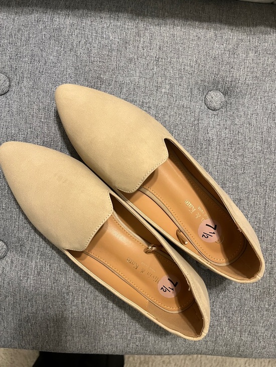 Olivia & Kate Shoes - Olivia & Kate Tan Pointed Slip-On Flats